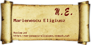 Marienescu Eligiusz névjegykártya