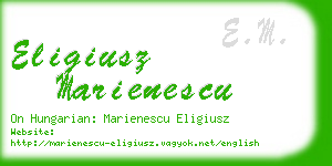 eligiusz marienescu business card